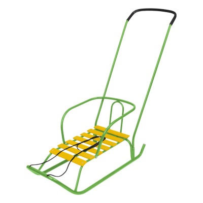 Санки детские Ветерок 2 с толкателем Ника В2/ЯЗ ярко-зелёный